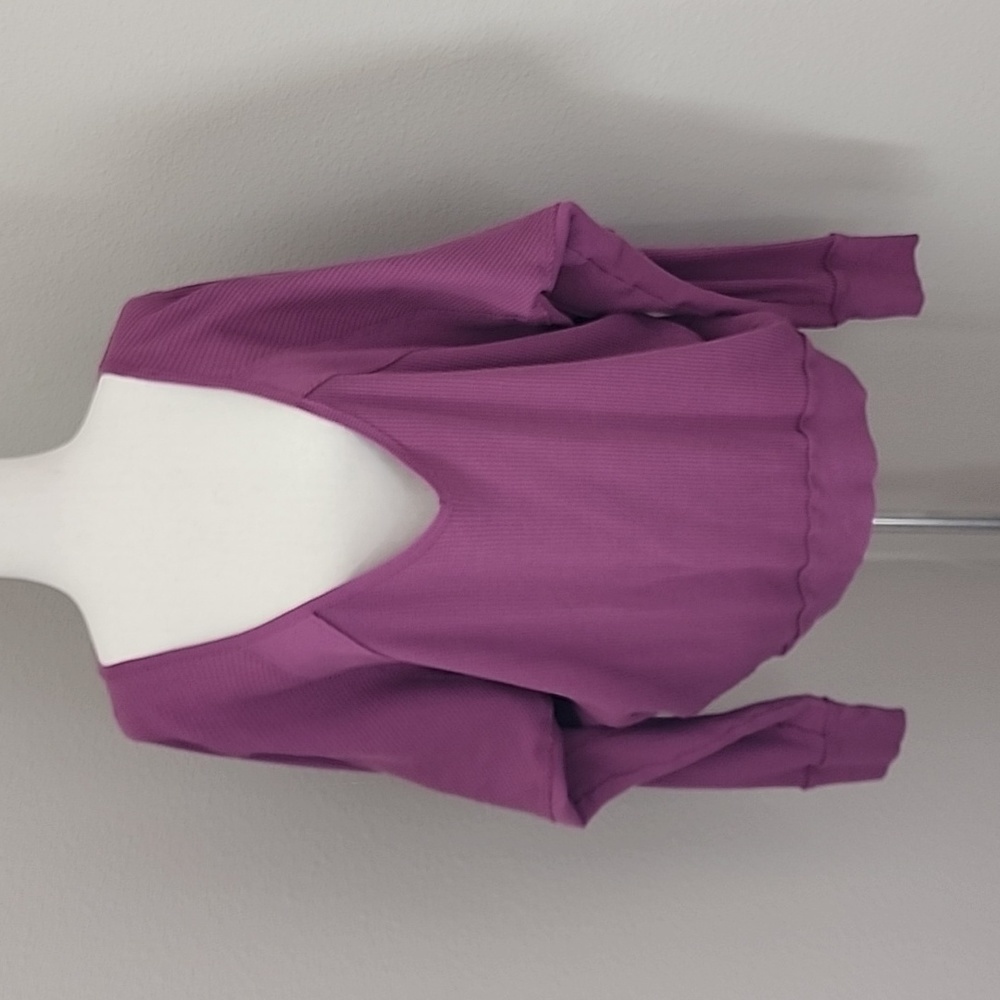 Free People Thermal Deep V-Neck Dolman Sleeve Top